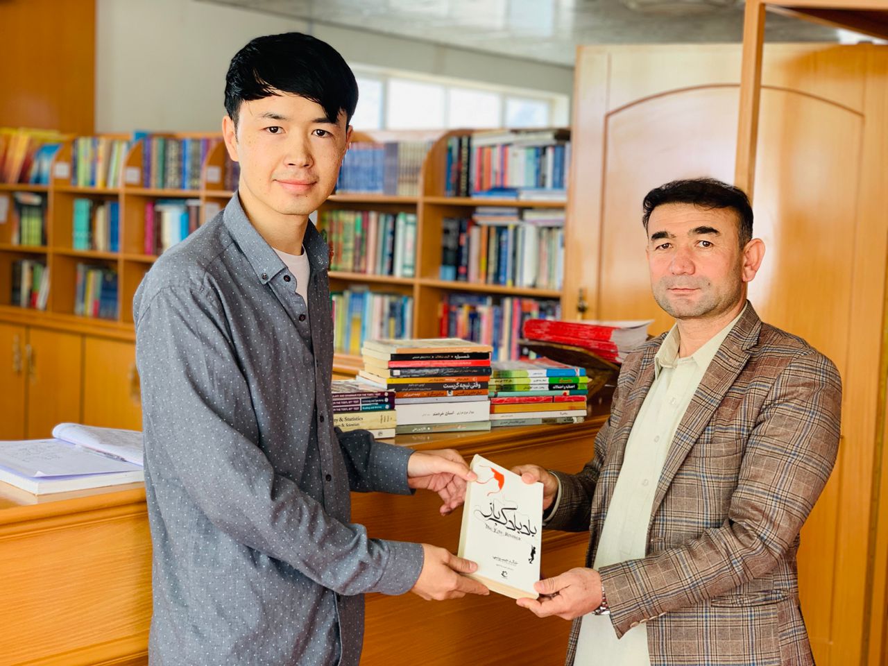 Sir Mujtaba Fayaz Donating SAT books to Shahid Baba Mazari Library